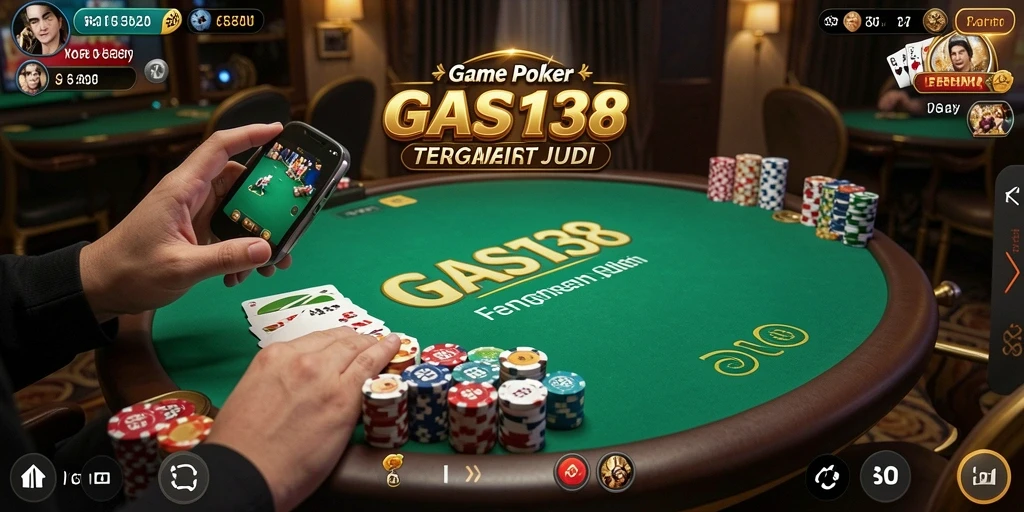Screenshot menunjukkan gameplay seru Poker di GAS138.