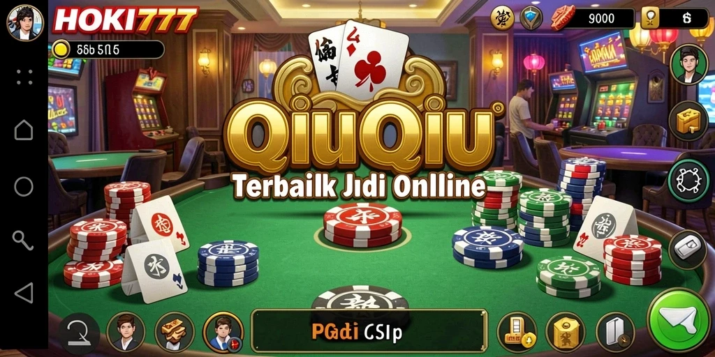 Screenshot gameplay HOKI777 menampilkan suasana permainan QiuQiu yang seru.