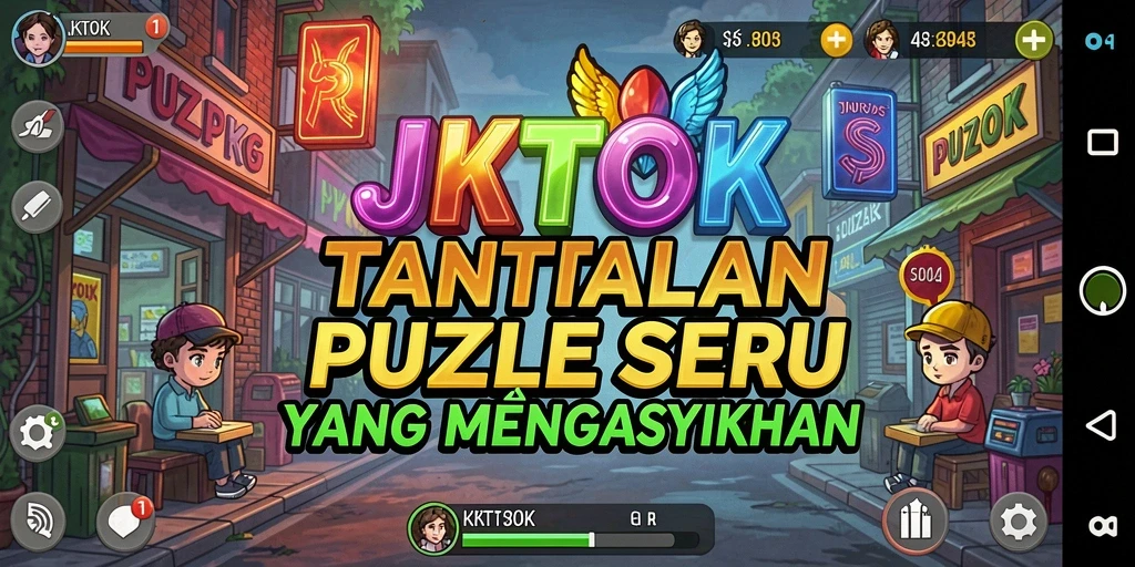 Screenshot dari gameplay JKTOK yang menunjukkan tantangan Puzzle.