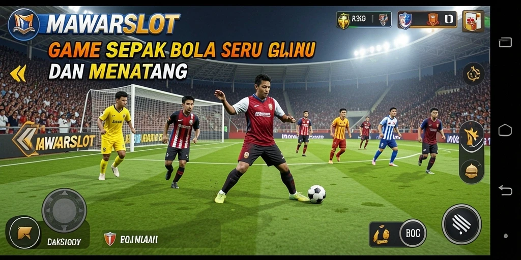 Tampilan gameplay seru di lapangan sepak bola MAWARSLOT.