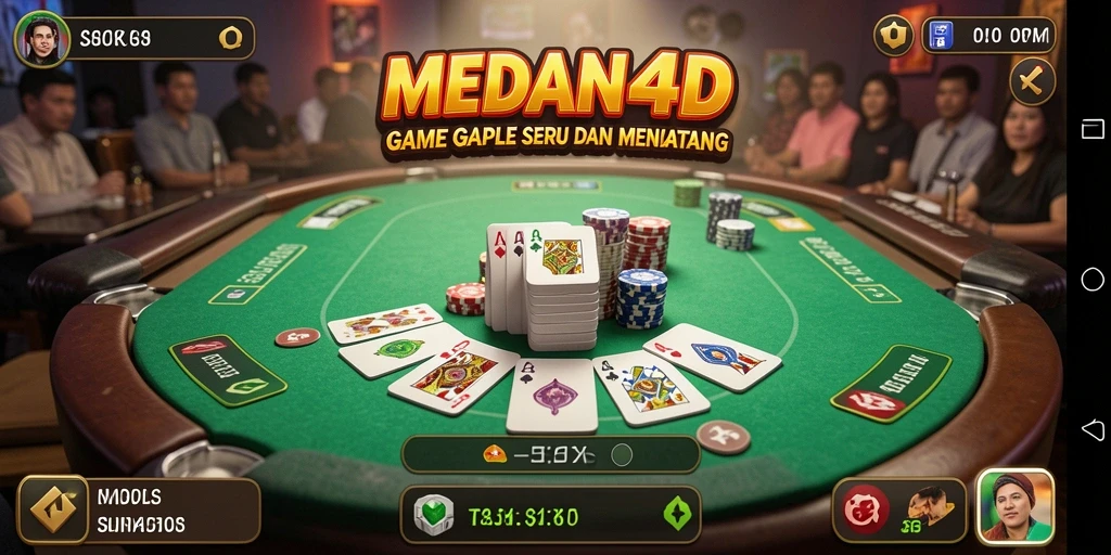 Tampilan gameplay MEDAN4D yang seru dan interaktif dalam permainan Gaple.