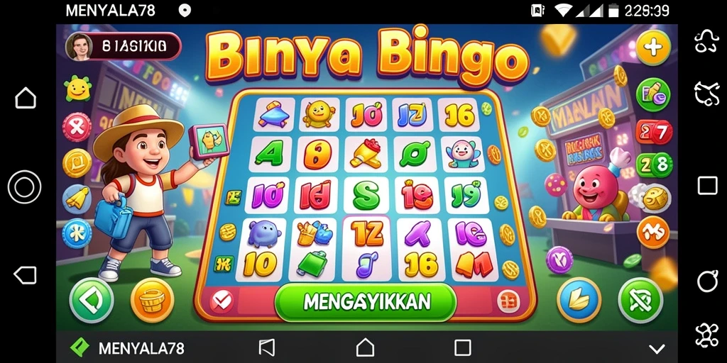 Tampilan gameplay seru di MENYALA78 saat bermain Bingo.