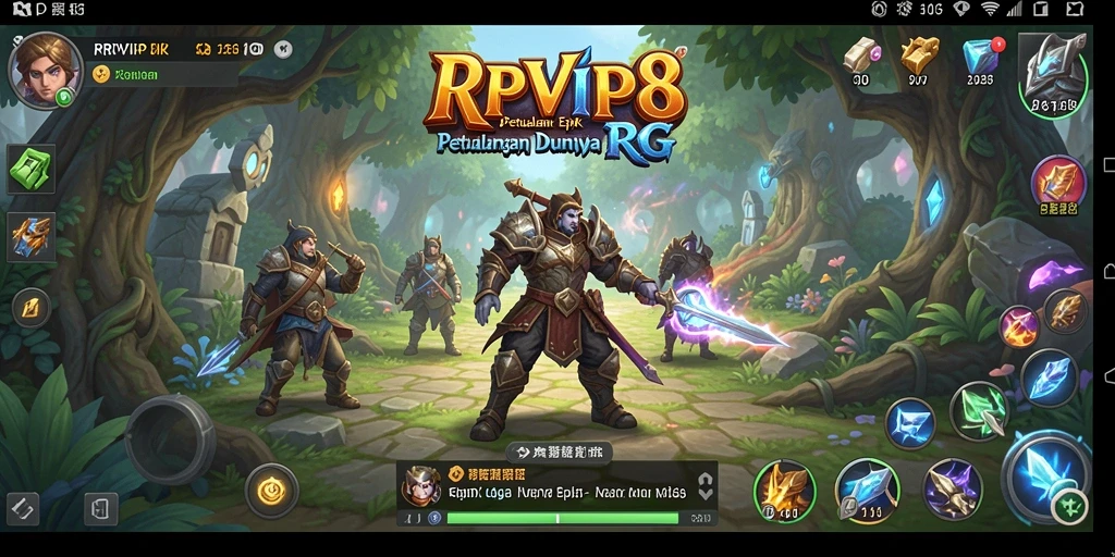 Screenshot mendemonstrasikan pertarungan epik dalam RPVIP8 dengan grafis yang memukau.